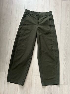 UNIQLO Jersey Barrel Pants in Olive Green